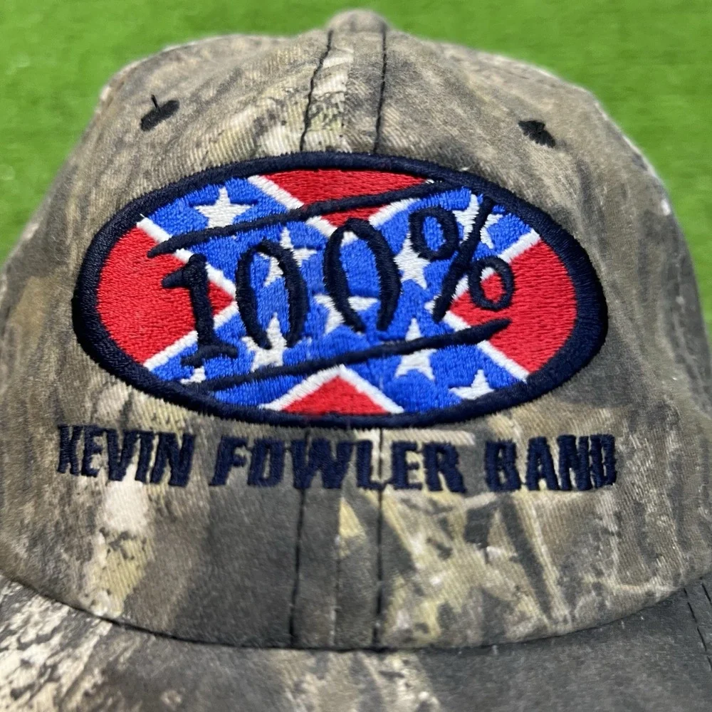 Vintage Mossy Oak Camo‎ Hat 90s Texas Country Concert Merch Kevin Fowler KFF